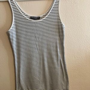 Black and White striped Maternity Tank Top